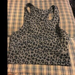 All Fenix Sports Bra Womens Medium Gray Leopard Print